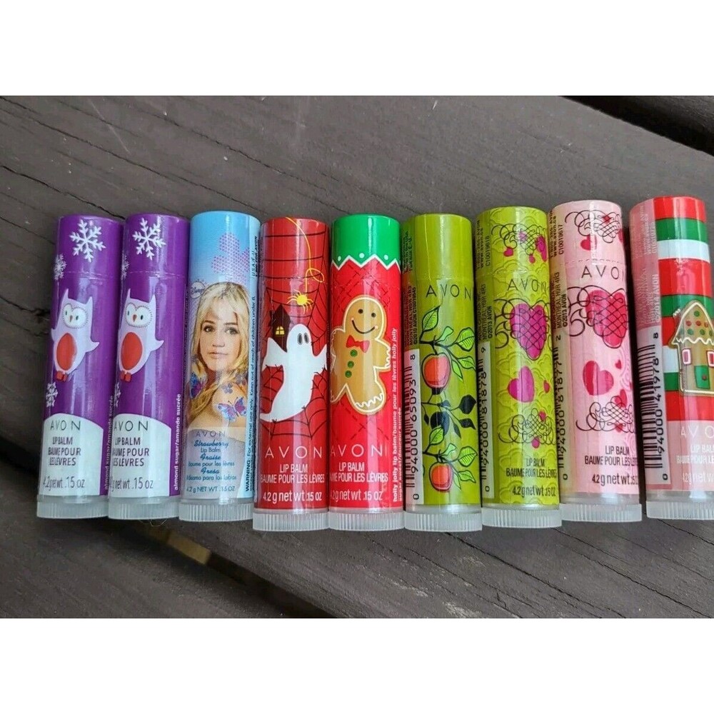 Avon Brand New Lip Balm Lot Of 9  Assorted Flavors All New Sealed See Pictures